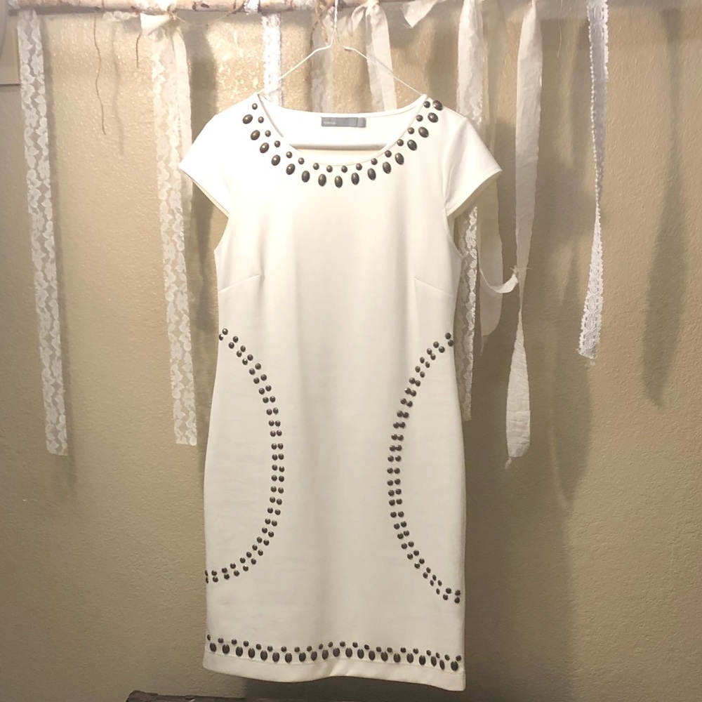 White Studded Dress
